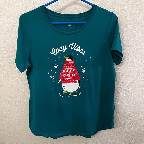 Old Navy Green Short Sleeve Tee Cozy Vibes Tee (Size Medium) - Picture 1 of 4